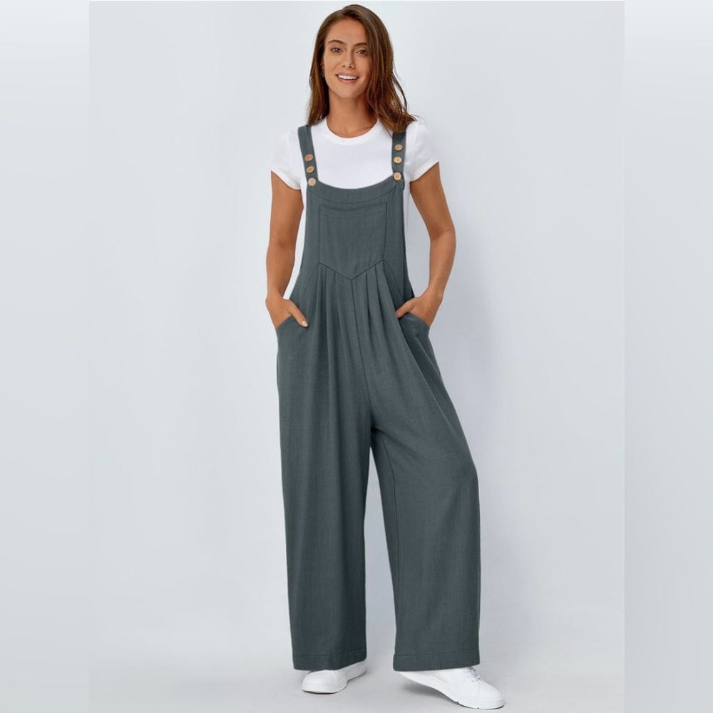 Automet Jumpsuits Overalls Wide Leg
Grey Blue, size Large